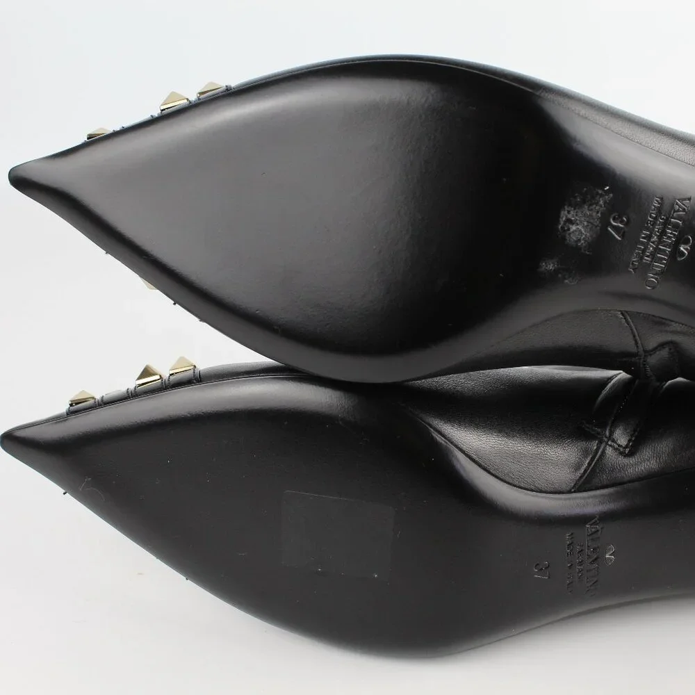 NEW Valentino Rockstud Pointed Ankle Boot – Sleek Kitten Heel w Studded Toe Edge